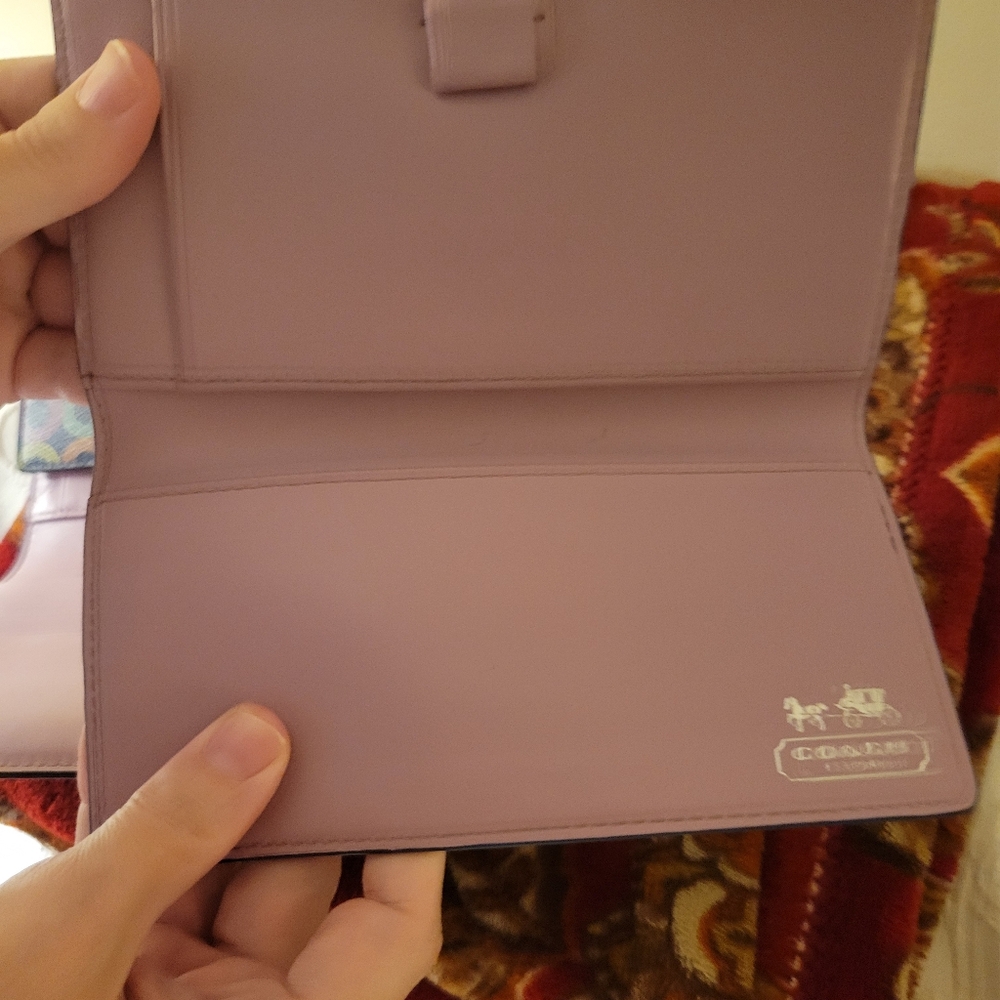 Coach Pebble leather Muti-Color check book wallet. - Picture 5 of 8